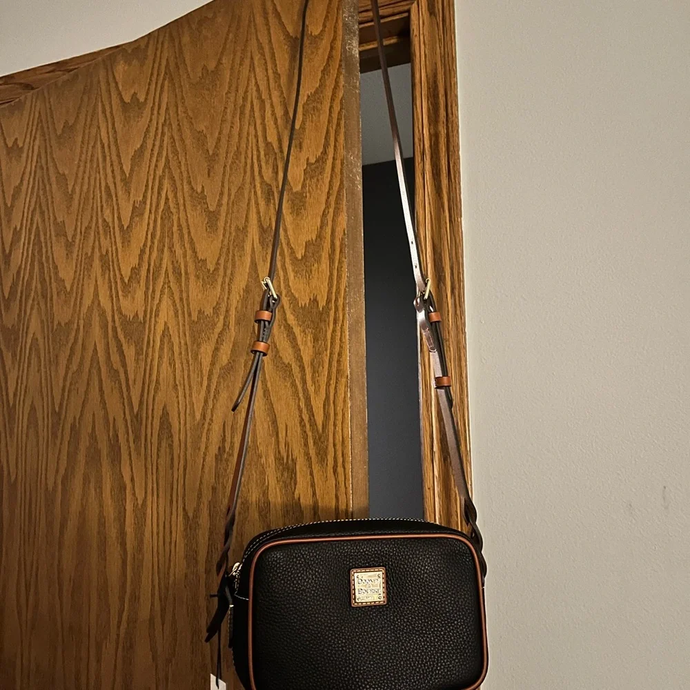 Dooney & Bourke Black and Tan Crossbody Bag - Picture 1 of 6